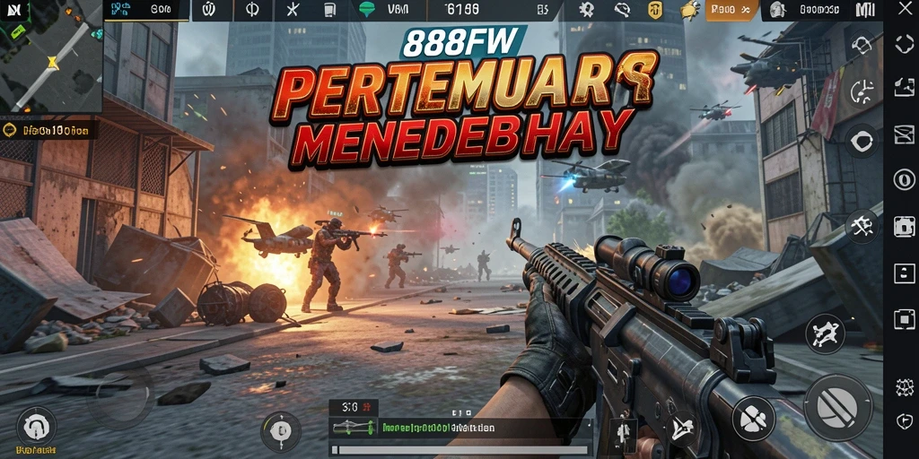 Screenshot dari gameplay intens di 888FW saat pertempuran.