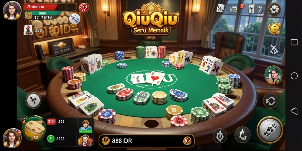 Tampilan gameplay seru dari permainan QiuQiu 888IDR.