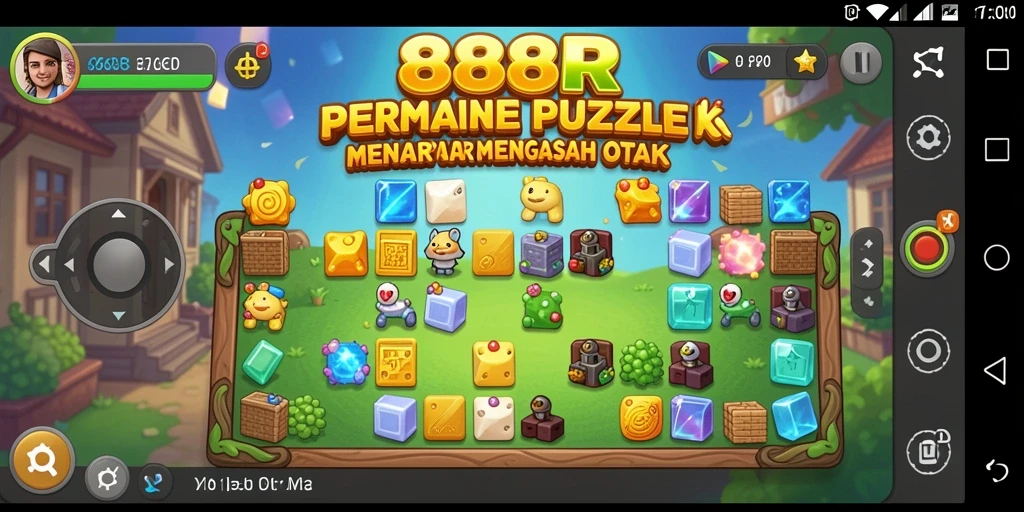 Screenshot gameplay 888R dengan tantangan Puzzle menarik.