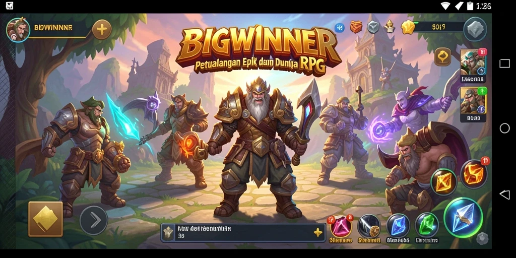 Tangkapan layar BIGWINNER menunjukkan aksi pertempuran seru dalam RPG.