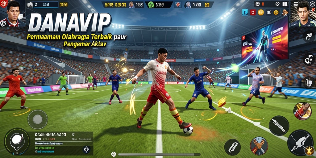 Tangkapan layar utama DANAVIP menampilkan keseruan gameplay olahraga yang menarik.
