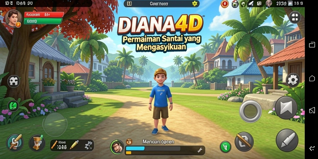 Tangkapan layar gameplay DIANA4D yang penuh warna dan menarik.
