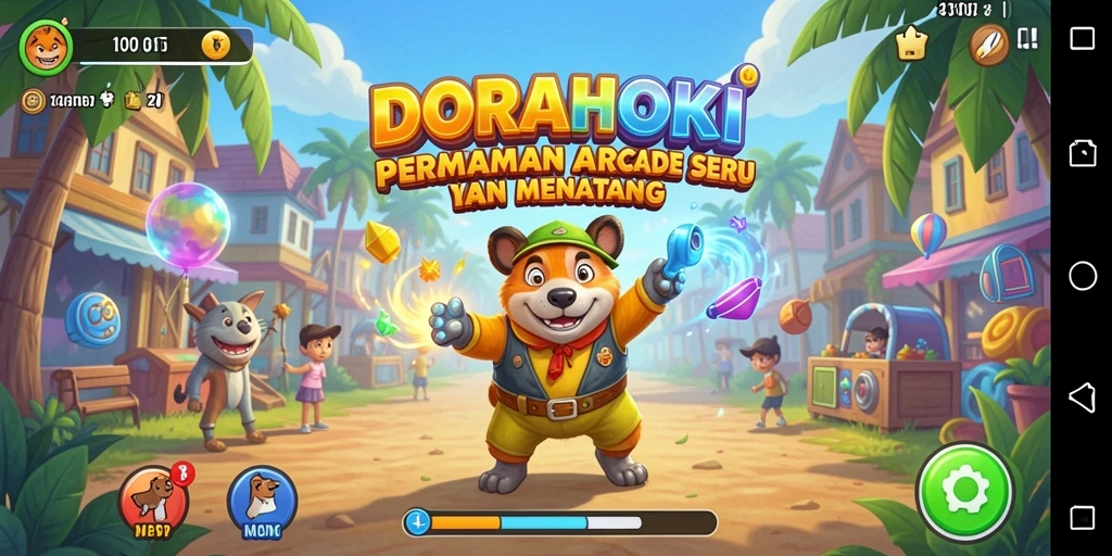 Tampilan gameplay seru dari DORAHOKI dengan aksi cepat dan tantangan.