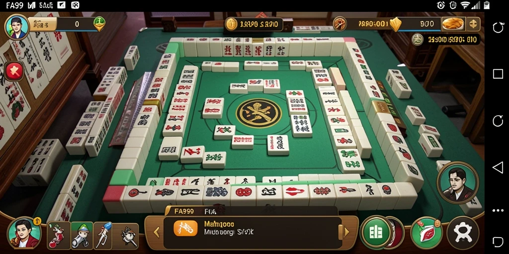 Screenshot gameplay FA99 menampilkan pengalaman bermain Mahjong yang seru.
