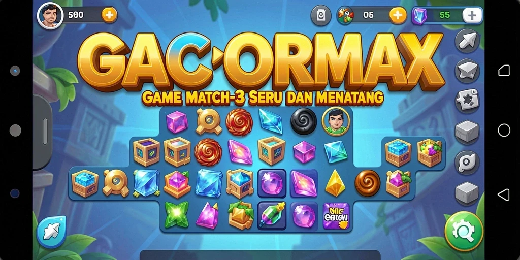 Tampilan gameplay seru GACORMAX dalam mencocokkan bola warna-warni.