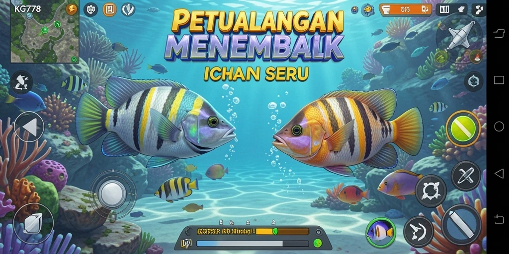 Screenshot gameplay KG778 menampilkan aksi menangkap ikan yang seru.