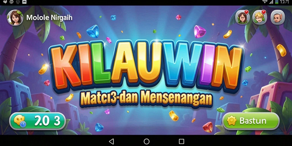 Tampilan seru gameplay KILAUWIN dengan aksi Match-3 yang menggembirakan.