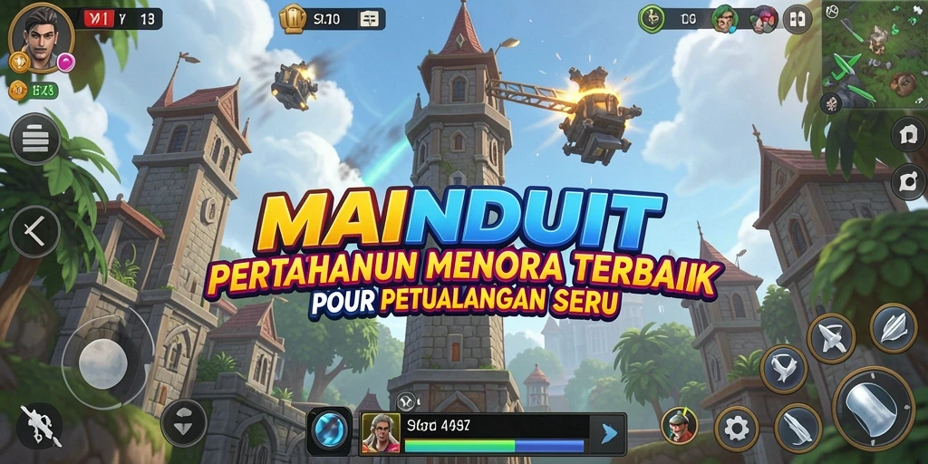 Tangkapan layar utama dari gameplay Tower Defense MAINDUIT yang seru.