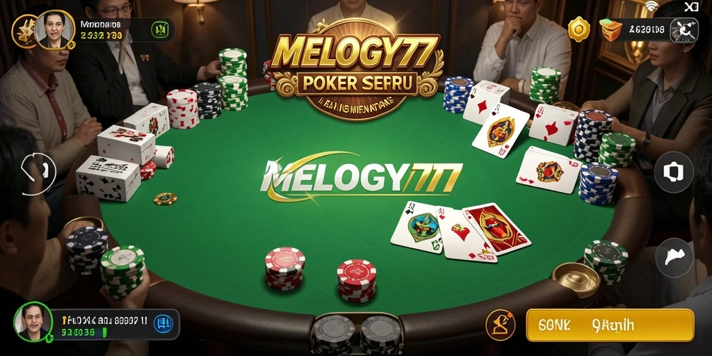 Gameplay menarik dari MELODY77 yang menunjukkan keseruan bermain poker.