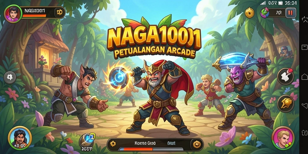 Screenshot utama NAGA1001 menampilkan gameplay seru dan penuh warna.