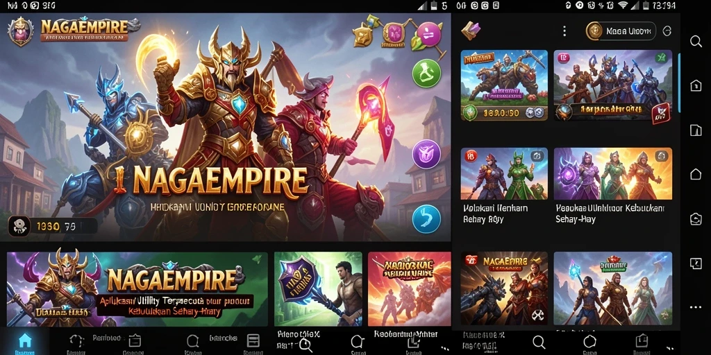 Screenshot utama NAGAEMPIRE menunjukkan tampilan aplikasi yang intuitif dan berfungsi.