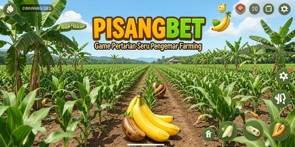 Tampilan gameplay PISANGBET saat bertani dengan tanaman yang subur.