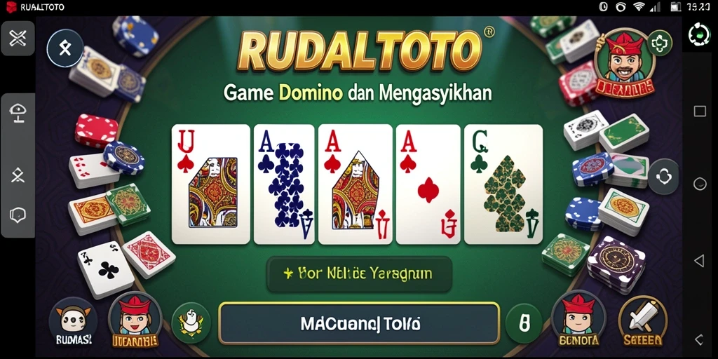 Screenshot gameplay RUDALTOTO menampilkan aksi seru permainan Domino.