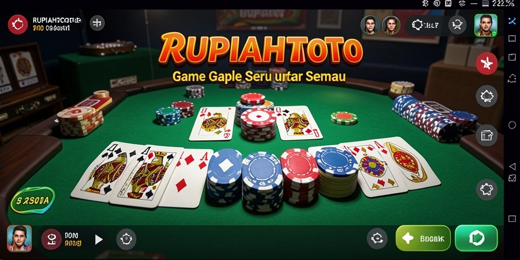 Screenshot gameplay RUPIAHTOTO menampilkan suasana permainan Gaple yang seru.