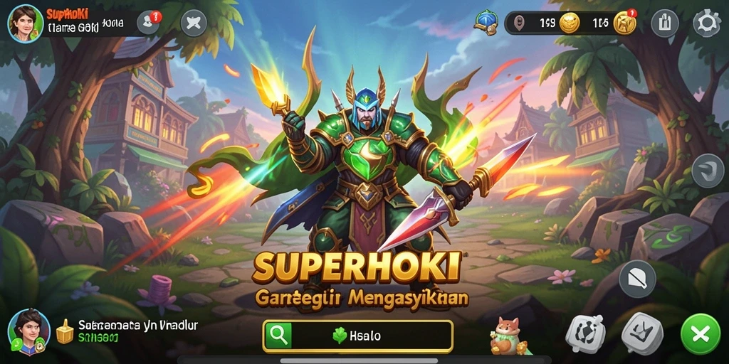 Tangkapan layar SUPERHOKI menunjukkan pertempuran strategis yang mendebarkan.